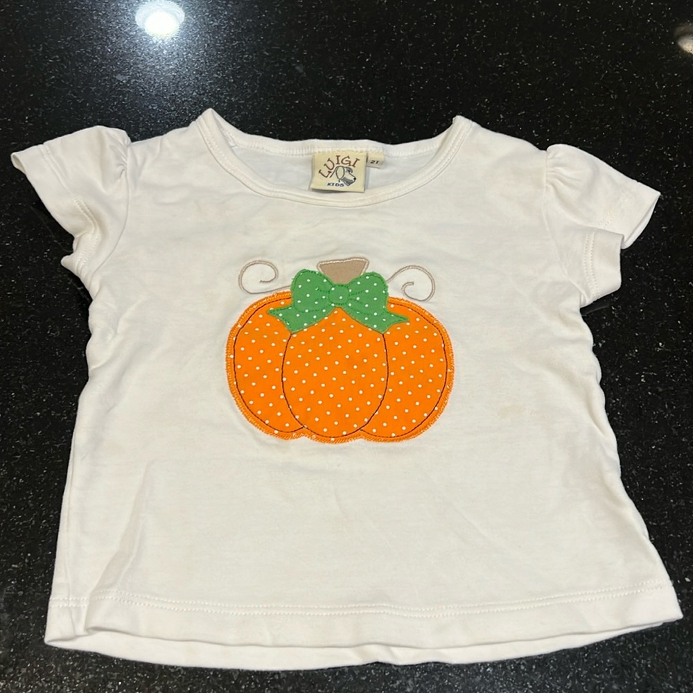 Girls Luigi kids fall pumpkin shirt